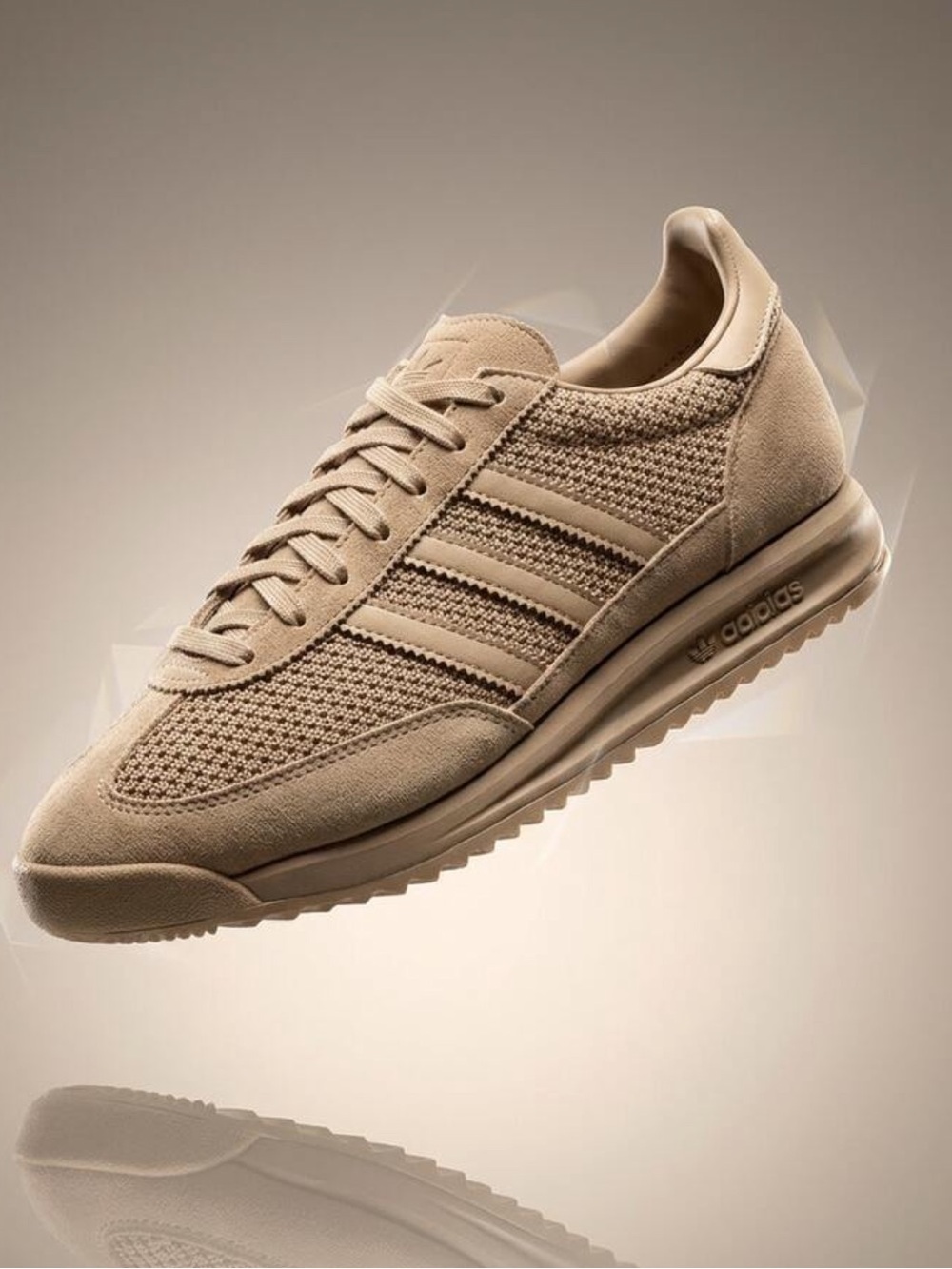 adidas Men’s Tan Knit & Suede Runner Sneakers